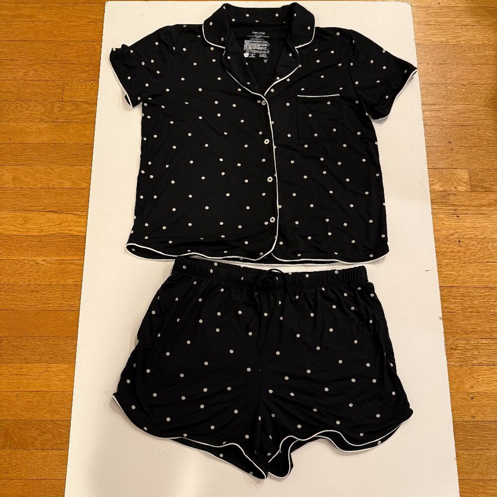 State of Day Women's 2-Pc. Short-Sleeve Notched-Collar Pajama Set